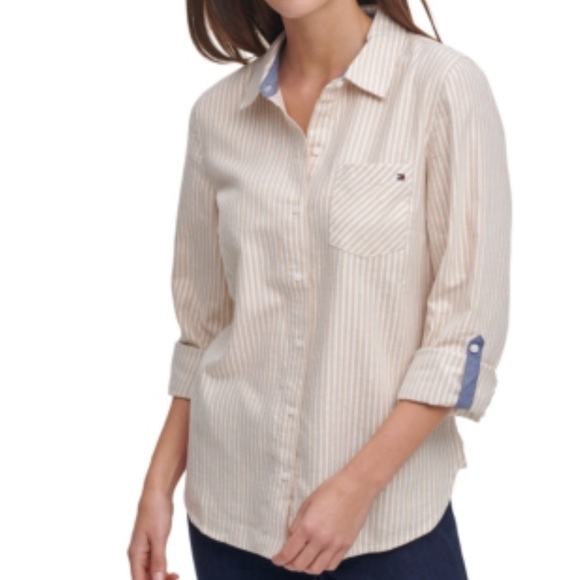 Tommy Hilfiger Coral Pinstripe Professional Shirt main image 0